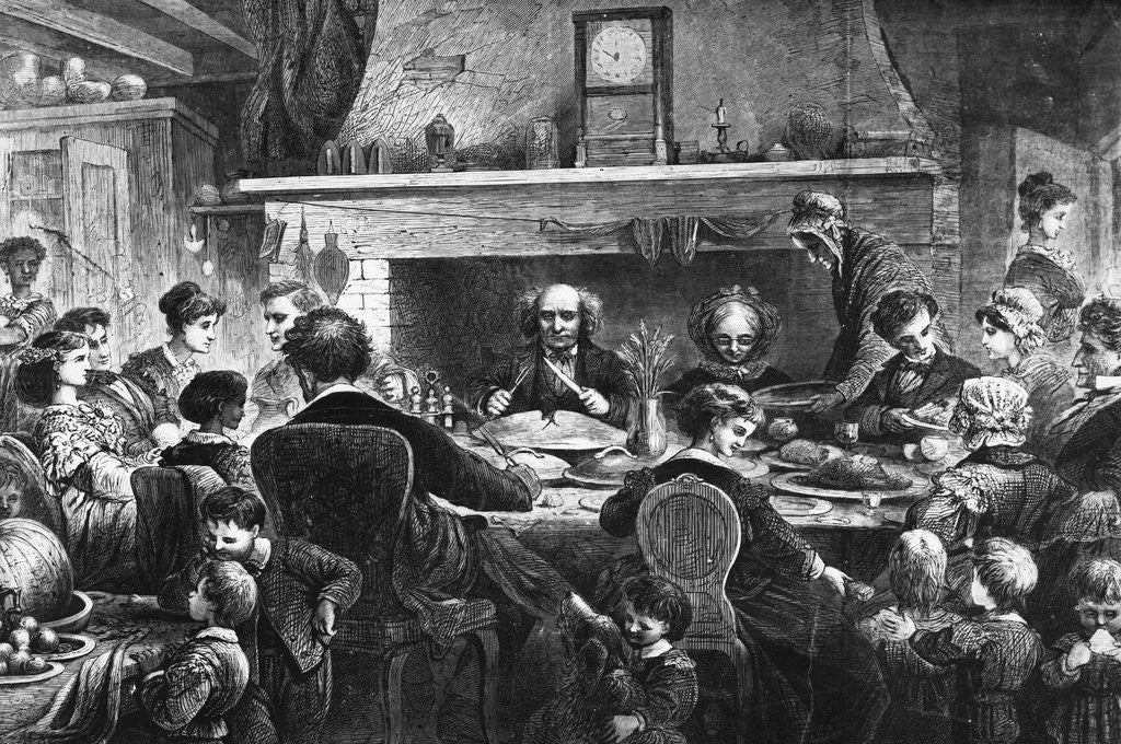 Detail of Drawing Of Thanksgiving @ Farm House by Anonymous