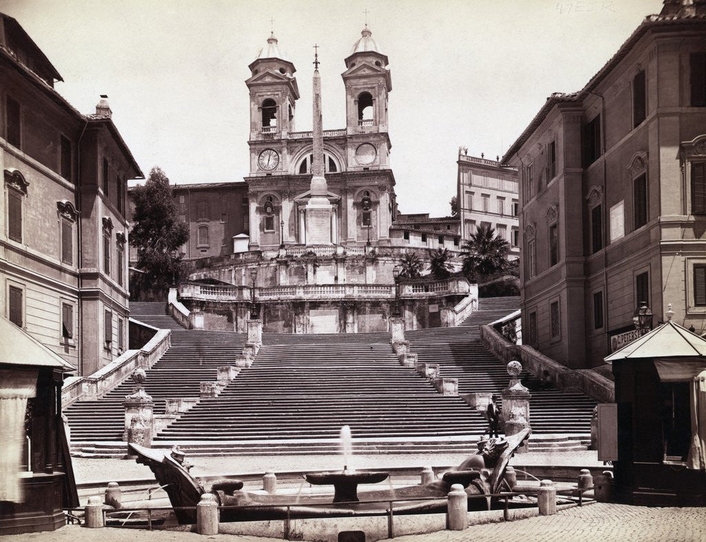 Detail of View Of Steps In Piazza Di Spagna by Anonymous