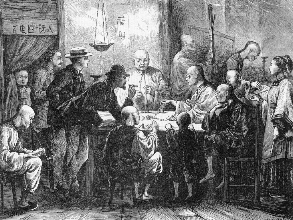 Detail of General View Asians and Europeans Gambling by Anonymous