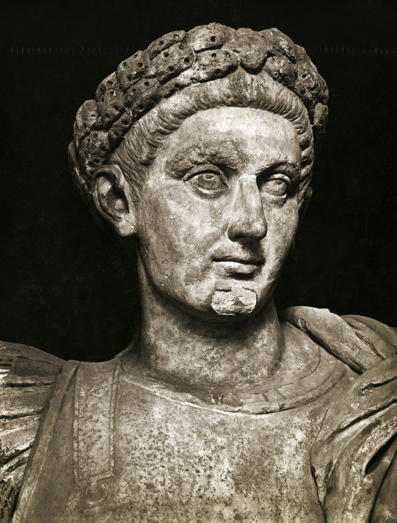 Detail of Head/Shoulders Sculpture Of Constantine by Anonymous