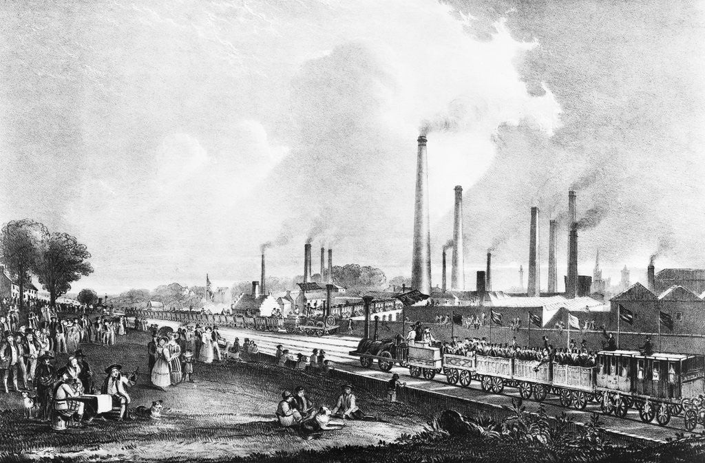 Detail of Gen View Railway Travels Past Spectators by Anonymous