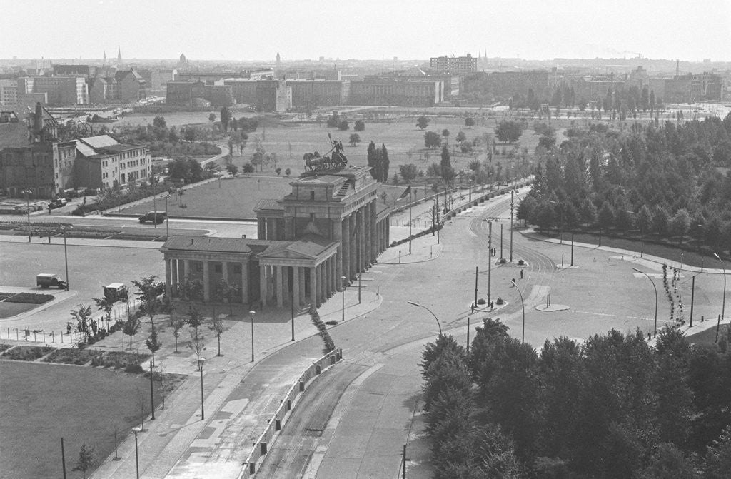 Detail of Rooftop View Of Brandenburg Gate & Wall by Anonymous