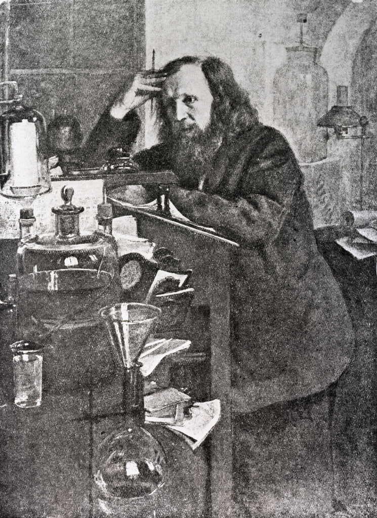 Detail of Dmitri Ivanovich Mendeleev In Laboratory by Anonymous