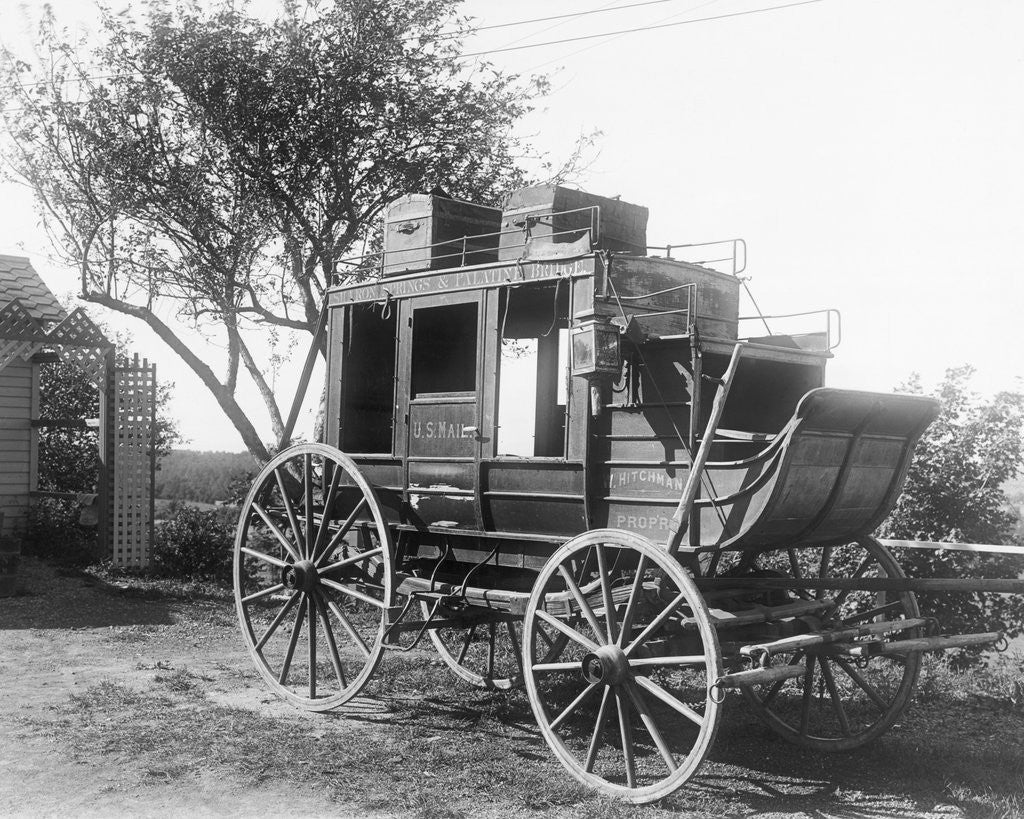 Detail of Stagecoach for Delivering Mail by Anonymous