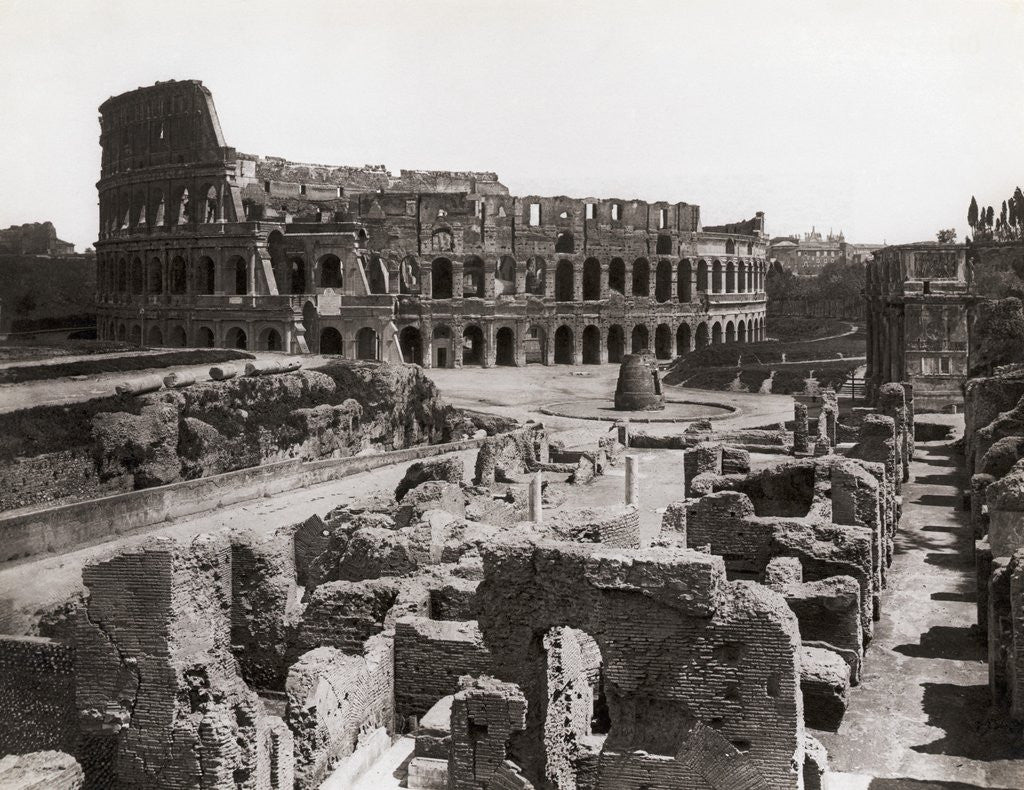 Detail of Roman Colosseum and Surrounding Ruins by Anonymous