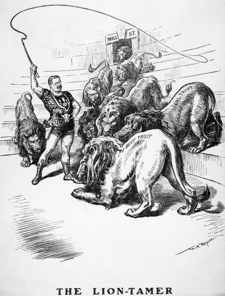 Detail of The Lion-Tamer Political Cartoon by Anonymous