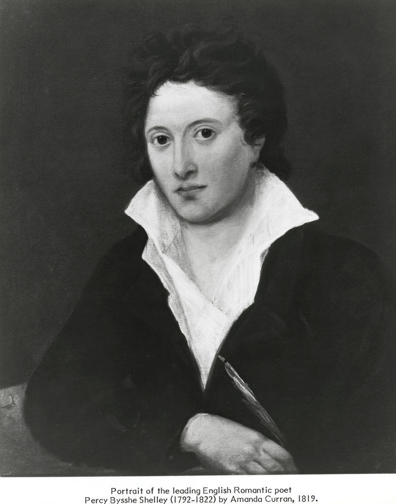 Detail of Portrait of Percy Bysshe Shelley by Anonymous