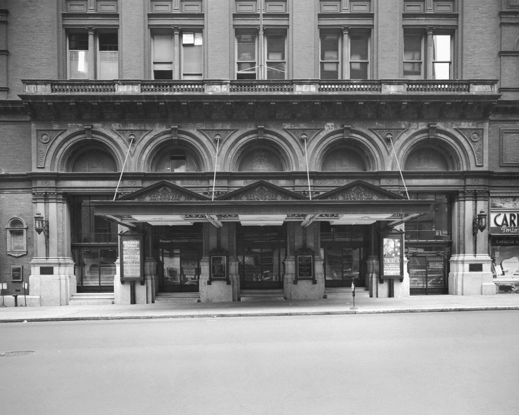 Detail of Carnegie Hall Entrance  - Exterior View by Anonymous
