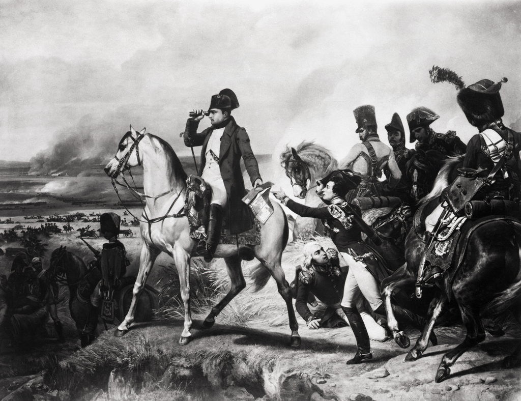 Detail of Napoleon with Soldiers on Battlefield by Corbis