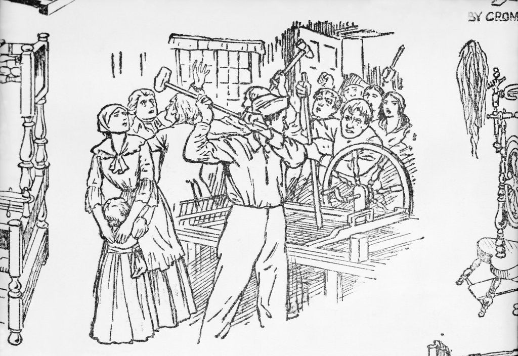 Detail of Destruction of Spinning Jenny by Anonymous