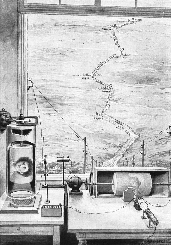 Detail of Drawing/Telegraph Transmission of Photo by Anonymous