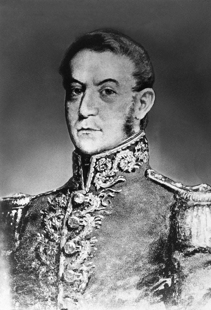 Detail of Jose San Martin Head/Shoulders Portrait by Anonymous