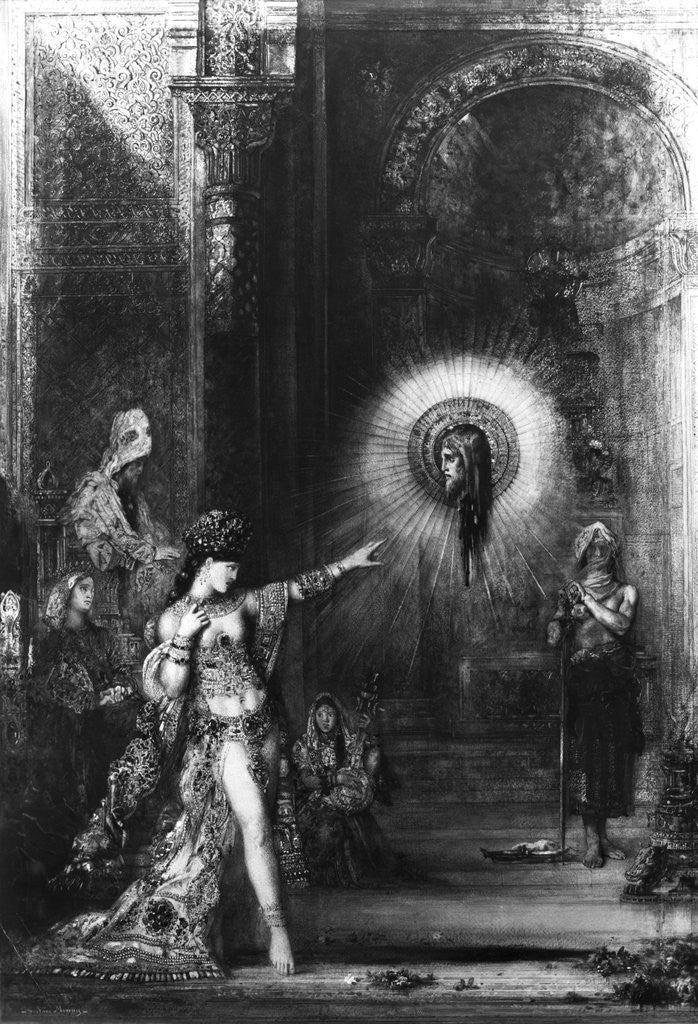 Detail of Apparition of John the Baptist by Gustave Moreau