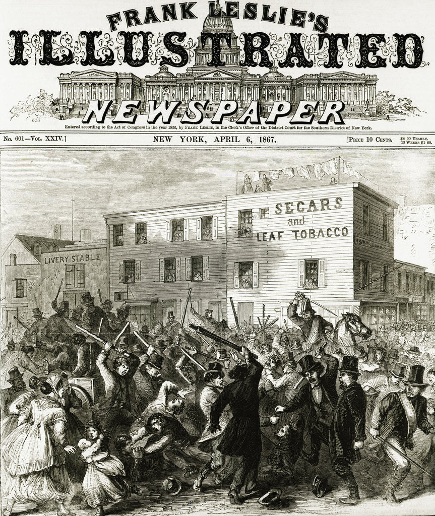Detail of St. Patrick's Day Riot Illustration by Anonymous