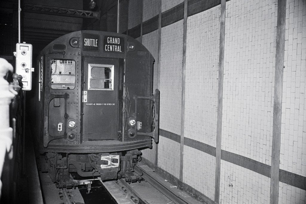 Detail of Unmanned Subway Train in Tunnel by Corbis