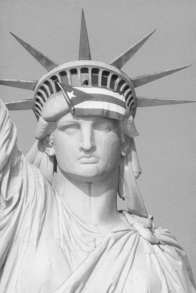Detail of Puerto Rican Flag On Statue Of Liberty by Anonymous