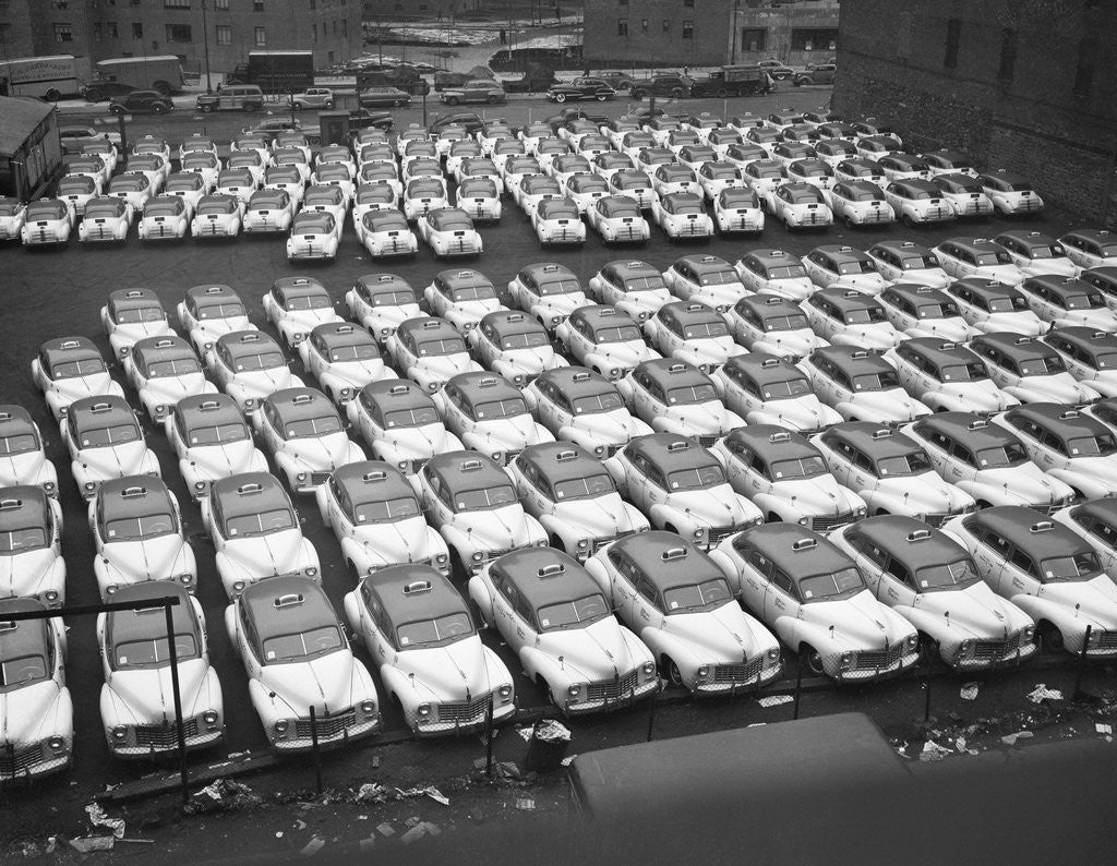 Detail of Taxicabs of Striking Cab Drivers by Corbis