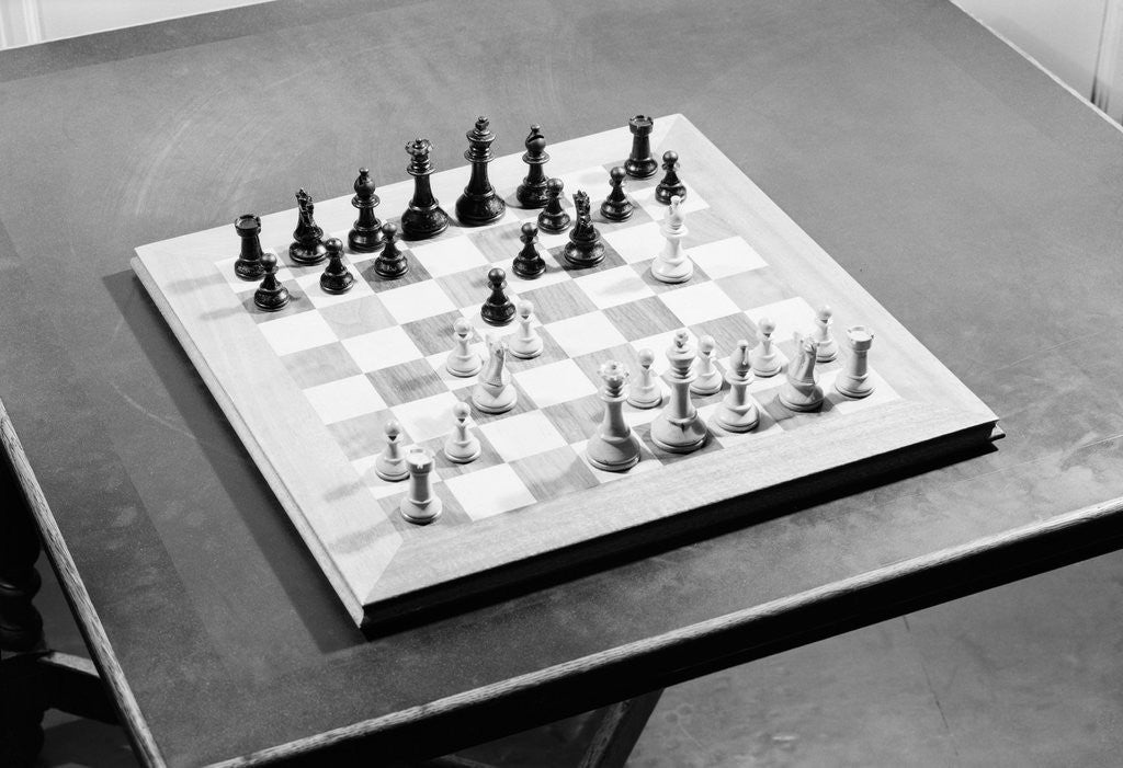 Detail of Chess Board with Moved Pieces by Anonymous