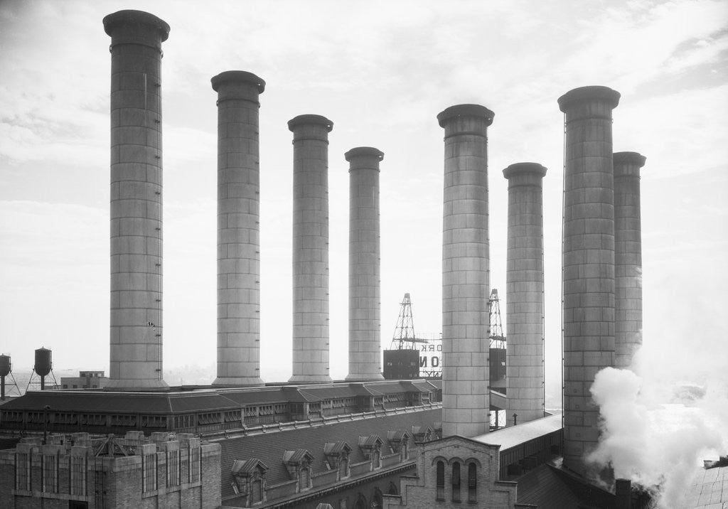 Detail of Smoke Stacks Of Edison Power Plant by Anonymous