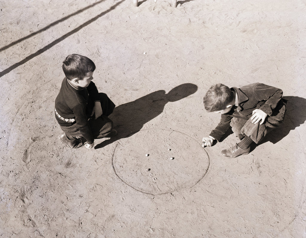 Detail of Boys Playing Marbles by Anonymous