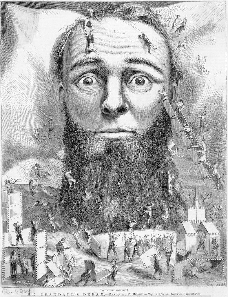 Detail of Woodcut Workmen Around Dreaming Man by Anonymous