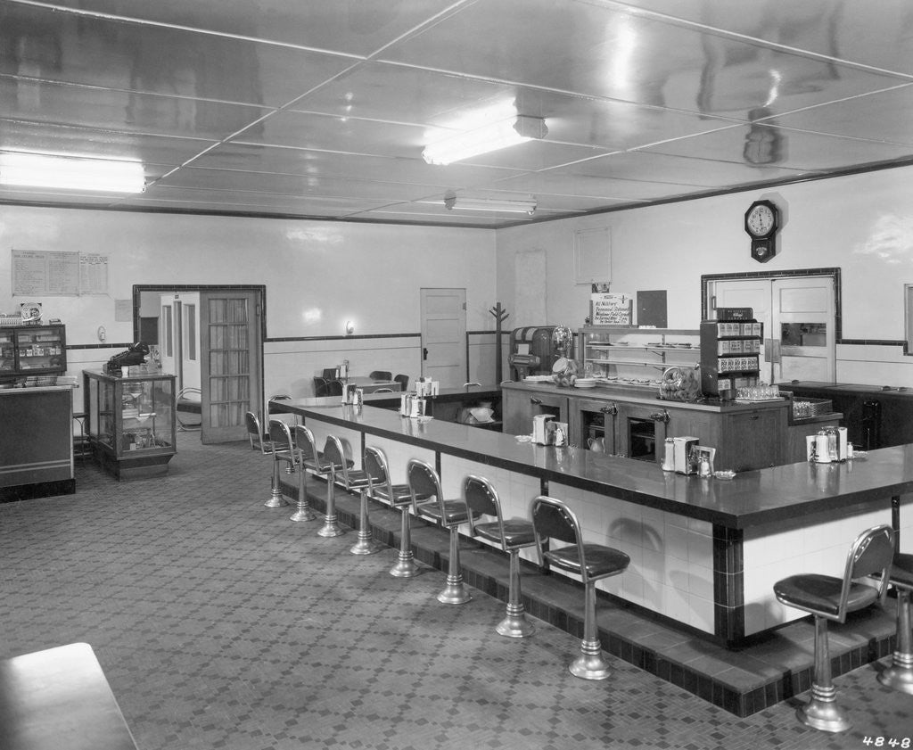 Detail of Interior Of An Empty Diner by Anonymous