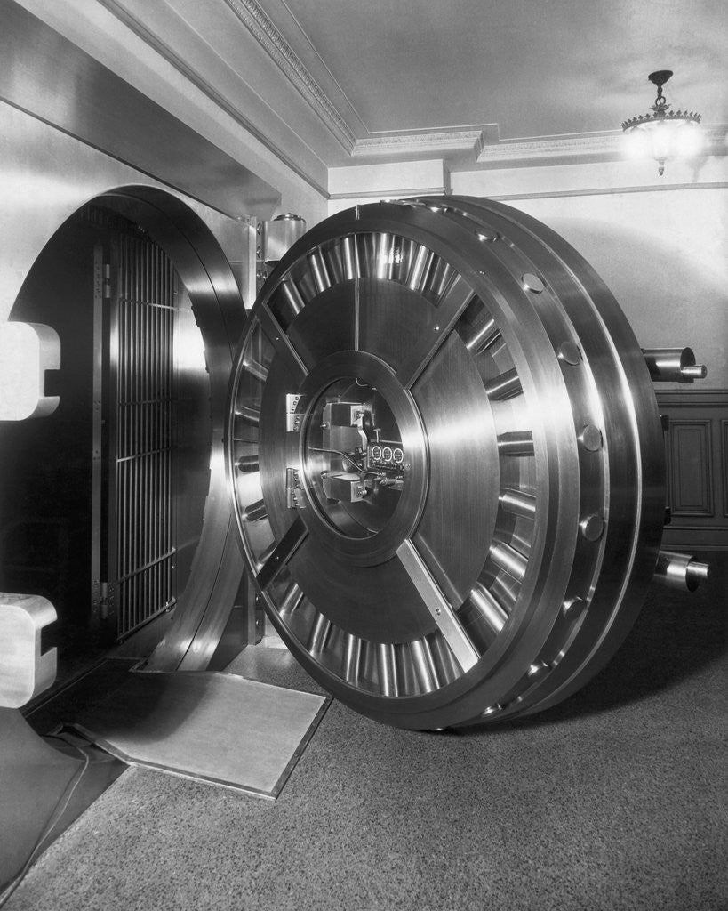 Detail of Open Bank Vault Door by Anonymous