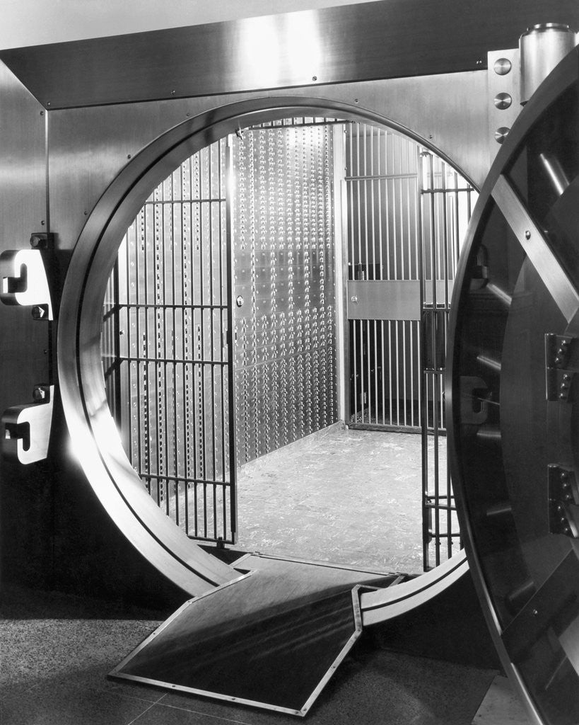 Detail of Open Bank Vault Door by Anonymous