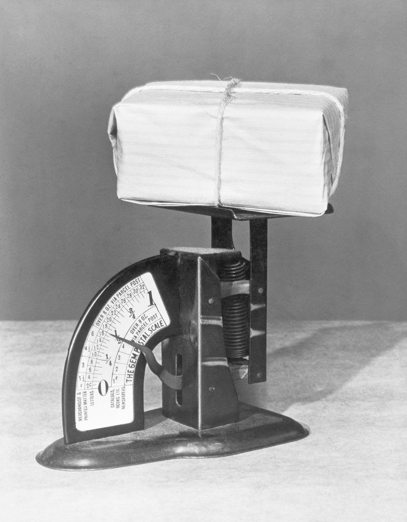 Detail of Postal Scale and Package by Anonymous