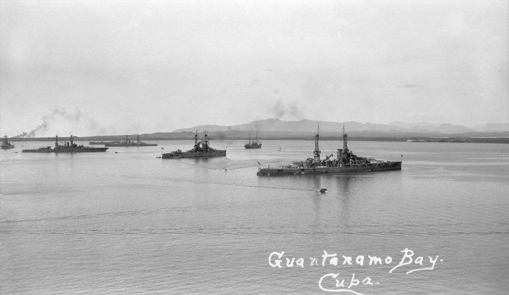 Detail of U.S. Warships Sail in Guantanamo Bay by Anonymous