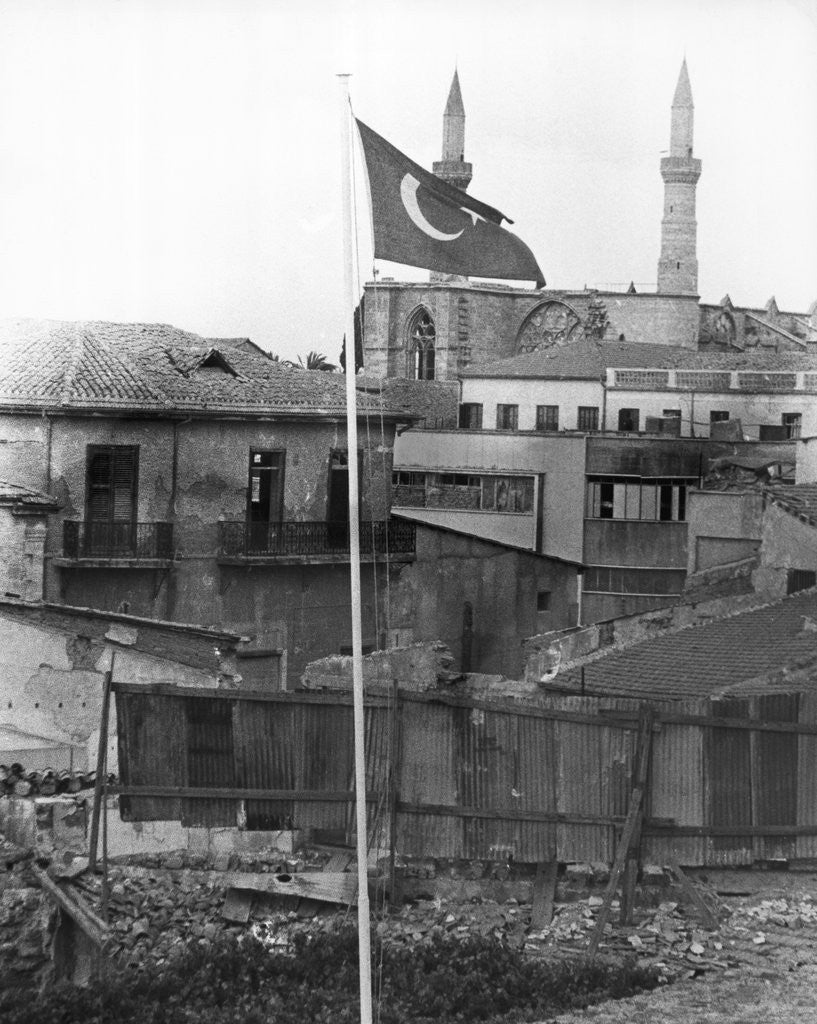 Detail of Turkish Flag Stands In Nicosia Ruins by Anonymous