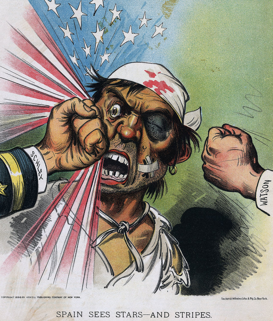Detail of Illustration Americans Beating Spaniard by Anonymous