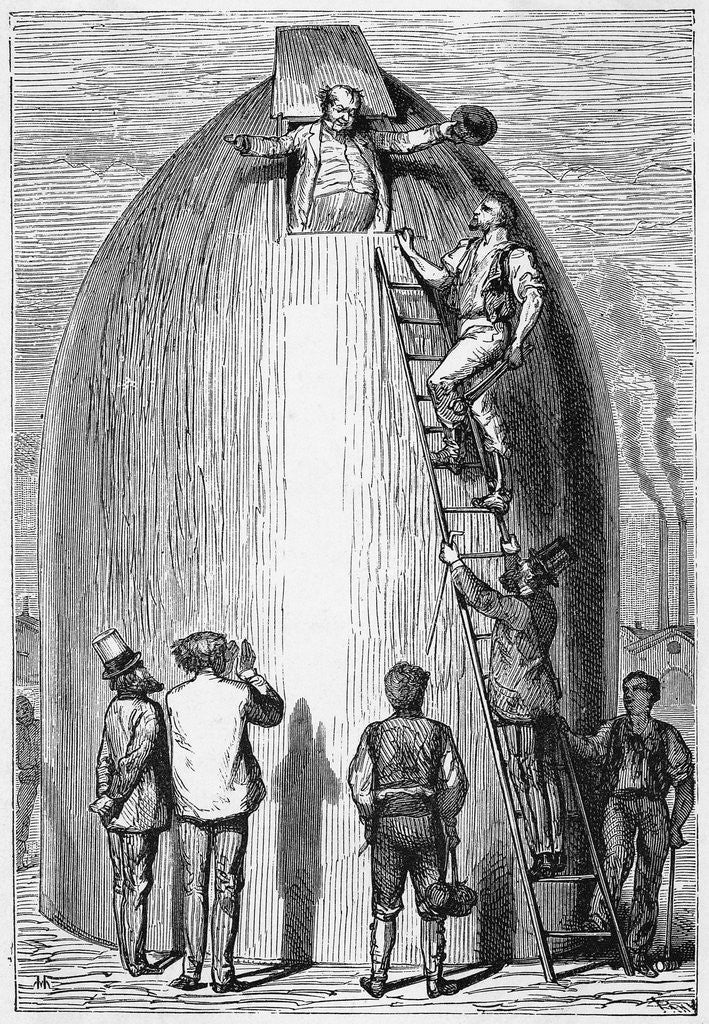 Detail of Illustration Man Leaving Space Capsule by Anonymous