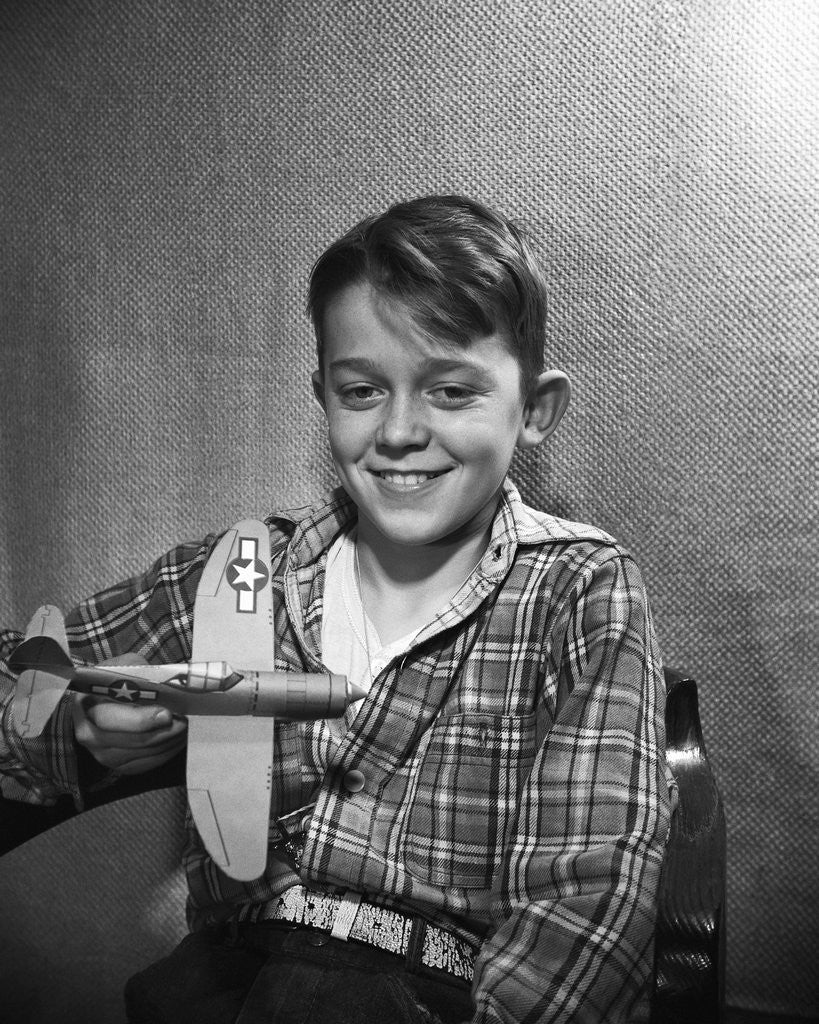 Detail of Boy with Model Plane by Anonymous