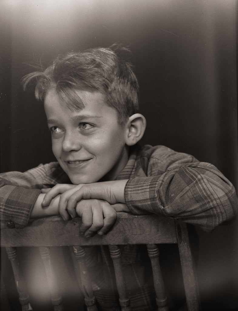 Detail of Boy with Green Hair and Eyes by Anonymous