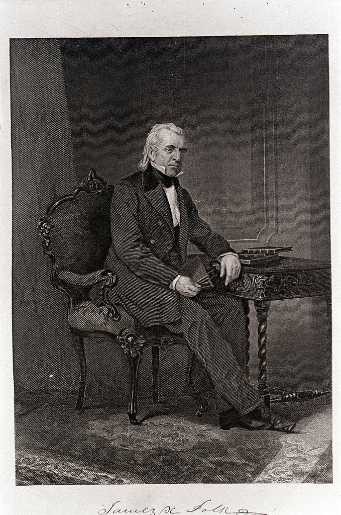 Detail of Engraved Portrait Of James Knox Polk by Anonymous