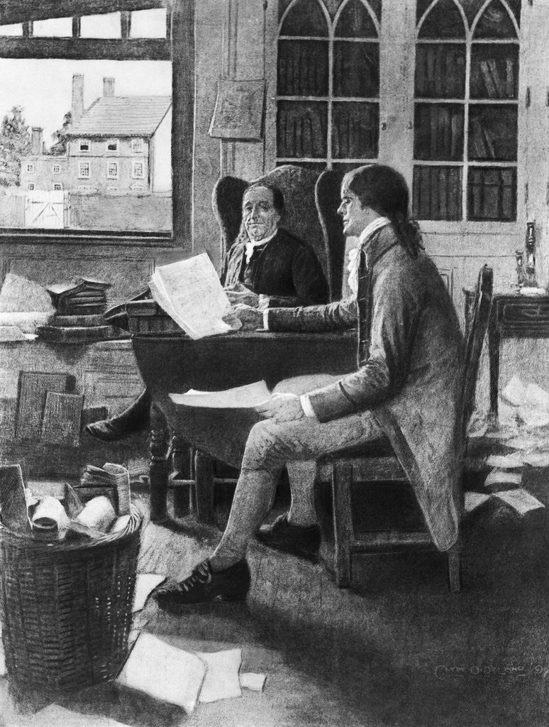 Detail of T Jefferson/B Franklin/Declaration/Indep by Anonymous