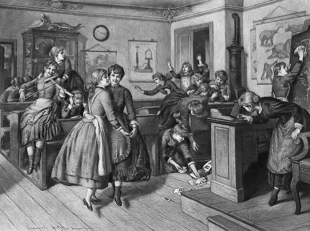 Detail of Girls Dancing And Playing In Classroom by Anonymous