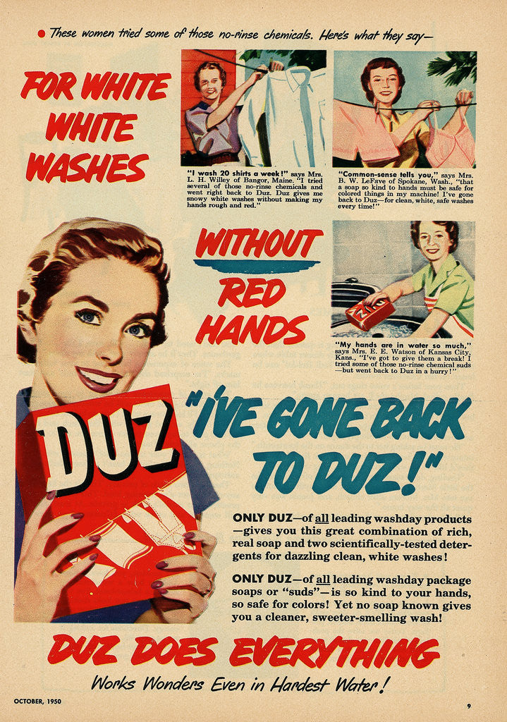 Detail of Duz Laundry Detergent Advertisement by Anonymous