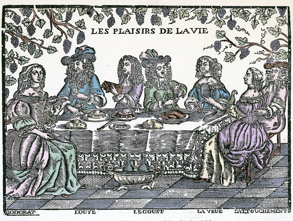 Detail of Diners At Table Show Pleasures: Illus by Anonymous