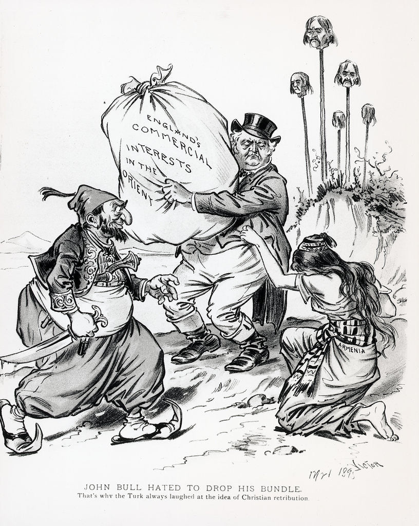 Detail of Pol. Cartoon W/John Bull Holding Bundle by Anonymous