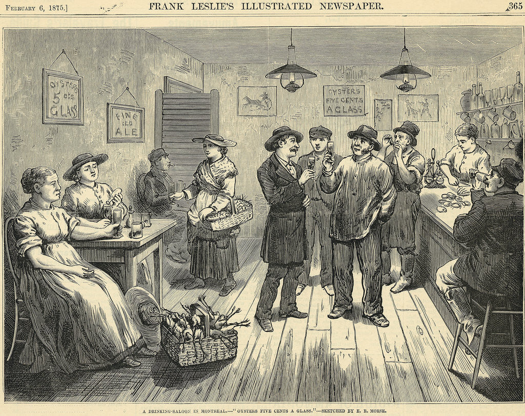 Detail of Crowd Enjoying Food & Drink In Saloon by Anonymous