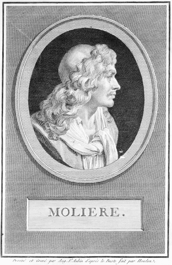 Detail of Profile Portrait of Moliere by Anonymous