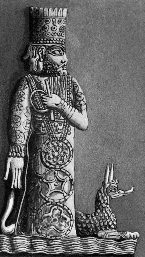 Detail of Illustration of Marduk, a Babylonian God, with a Dragon by Anonymous