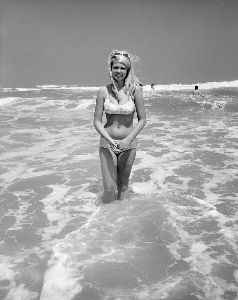 Detail of Woman Standing in Ocean Surf by Anonymous
