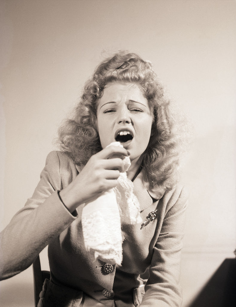 Detail of Glamour Girl About to Sneeze by Anonymous