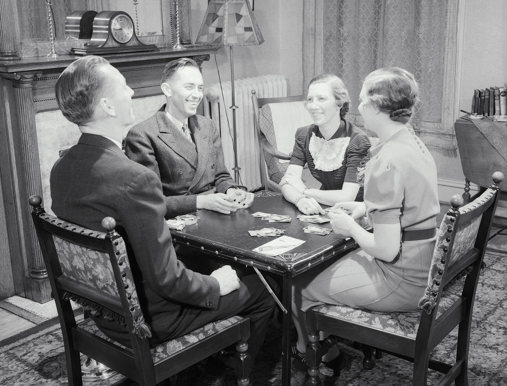 Detail of Table of Bridge Players by Anonymous
