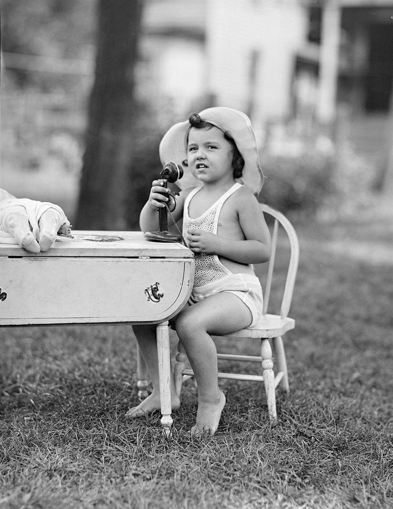 Detail of Girl with Toy Telephone by Anonymous