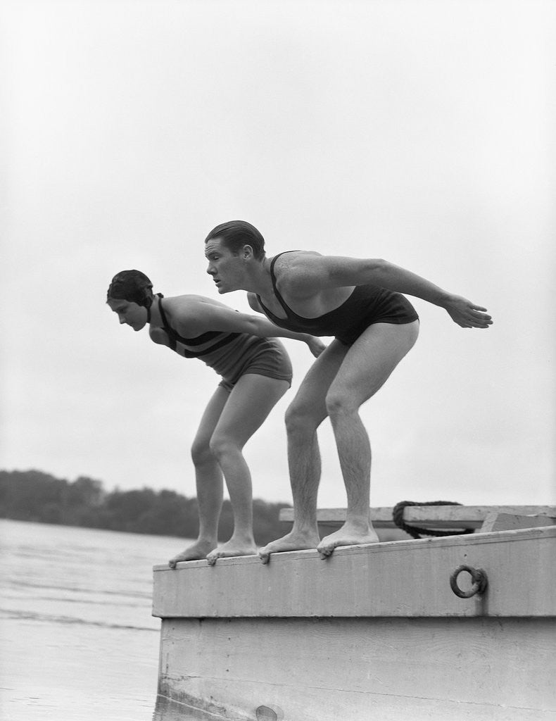 Detail of Swimmers Poised Ready To Dive by Anonymous