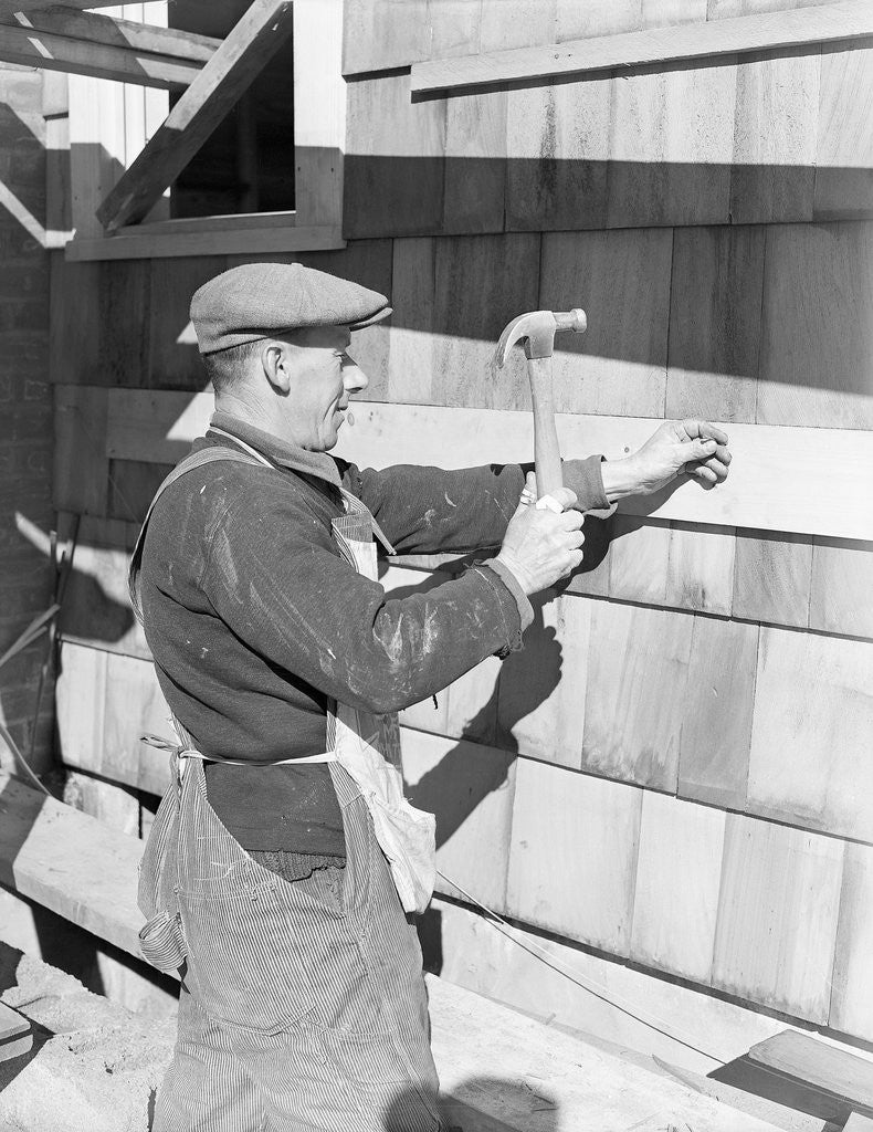 Detail of Carpenter Hammering by Anonymous